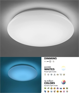 Round LED Ceiling Mounted Light - CCT & Dimmable via Remote 