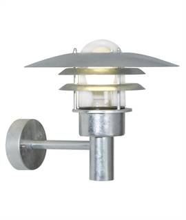 Galvanised Steel Louvre Wall Light - IP44 Rated