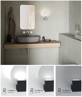 Back-Lit LED Glass Wall Light - Safe for Bathrooms IP44 Rated