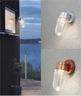 Modern Exterior LED Wall Light With Bell Jar Glass