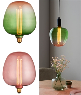 E27 2.8w LED Bulbous Coloured Lamp - Green or Pink