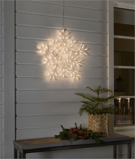 Acrylic Snowflake with 90 LEDs - White or Warm White