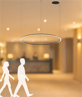 1.8m Extra Large Circular Pendant Light – Black, 100W LED, 6500lm