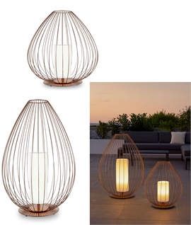 Outdoor Wire Cage Lantern Lights - Large Garden Floor Lamps