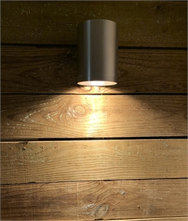 Large Brushed Aluminium Wall Light - Up or Down Light