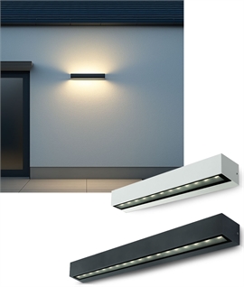 Architectural LED Wall Lights – 380mm & 500mm Dual Up/Down Beams, IP65 Rated, Black or White Finishes