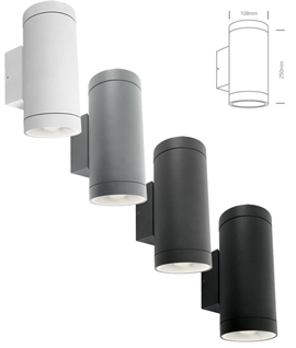 Large Commercial Up and Down Wall Light – Twin PAR30 LED, 108mm Diameter