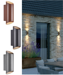 Cylindrical Flush Exterior Up & Down Wall Light