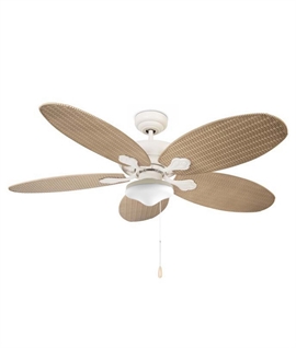Rattan Style Ceiling Fan with Light