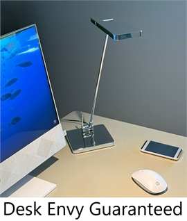 Stylish LED Desk Lamp in Chrome - Adjustable for Soft Task Lighting, Ideal for Home Office