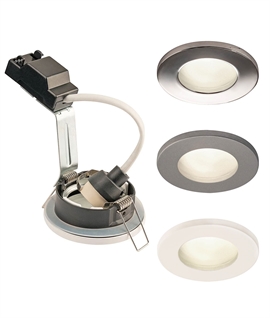 Mains IP65 Round Frosted Glass Downlight - 3 Finishes