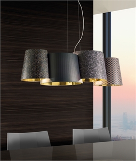 Linear Fabric Shade Cluster Pendant - Melting Pot
