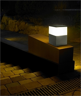 Cubic Outdoor Mini Bollard - Two Grey Finishes