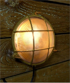 Marine Brass Caged Bulkhead Wall Light