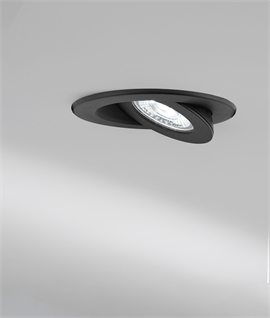 IP44 Adjustable Fire Rated LED Downlight - Matt Black or White Adjustable Colour and Output