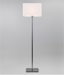 Floor Standing Lamp - Square Stem in Nickel Or Bronze Finish