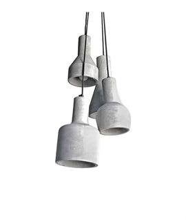 4 Light Grey Concrete Cluster Pendant 