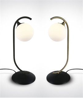 Mid Century Modern Curved Stand Table Lamp with Globe Shade