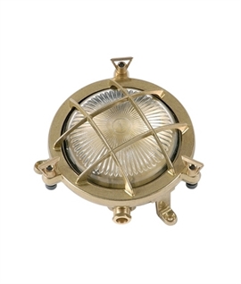 Miniature Solid Brass Marine Bulkhead Light - Porthole Style