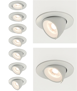 Compact LED Wall Washer in White - Dimmable 8w Wide Beam 