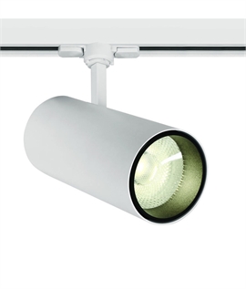 Modern White COB LED Cylinder Track Spotlight - 30W Neutral White, 38° Beam Angle