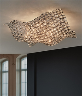 Flush Ceiling Light with Clear and Smoke Crystal Detail