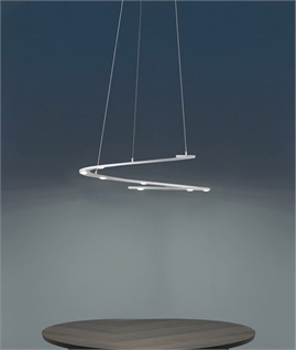 Helical Spiral Swirling White Pendant with Energy-Efficient LED Illumination