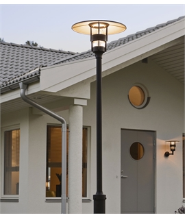 Scandi-Style Low Glare Modern Black Lamppost Height 2320mm