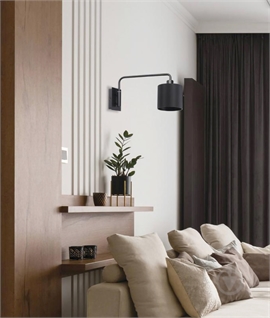 Bracket and Adjustable Arm Wall Light with Black Shade