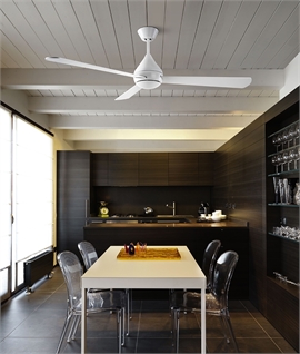 Sleek Modern Triple Blade Ceiling Fan - White or Nickel