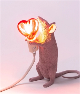 Seletti Love Mouse Table Lamp - USB Edition with Red Heart Bulb