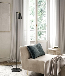 Classic Bullet Shade Floor Lamp - Adjustable Shade - Black or White