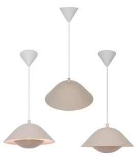 Chic Beige Nordic Dome Pendant - Diffused Light 