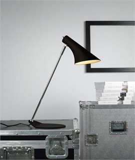 Laid Back Designer Desk Lamp - Black Finish