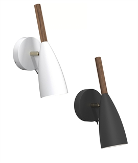 Pure Adjustable Wall Light Metal & Oiled Walnut