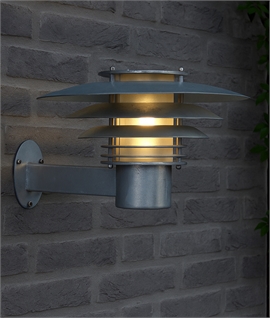 Galvanised Scandi-Style Exterior Wall Light Dia 300mm