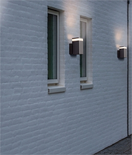 Square Exterior Wall Light - Single or Twin Lamp