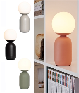 Table Light - Metal Base & Opal Globe Glass Height 345mm