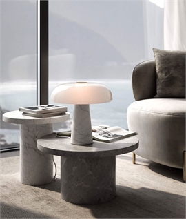 Marble Base & Opal Glass Designer Table Lamp