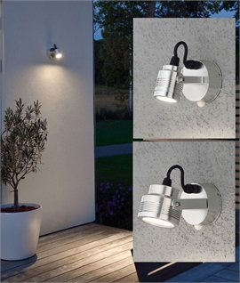 Aluminium Exterior Wall Mounted Spotlight - Built-in PIR Motion Sensor