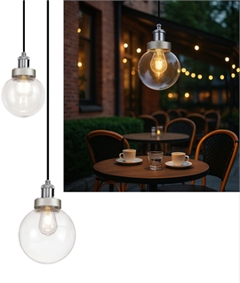 Outdoor Globe Pendant Light – 15cm or 20cm, Waterproof IP65