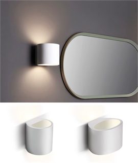 Curvy Up and Down Cylinder Wall Lights in Natural Plaster