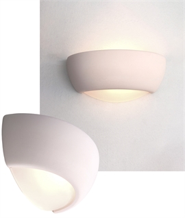 Semi-Circular Plaster Wall Light Uplight and Diffused Light