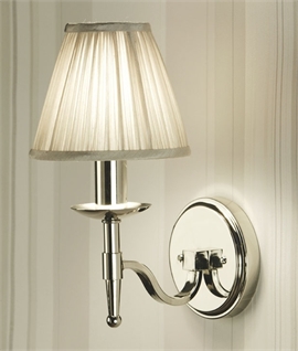 Polished Nickel Traditional Wall Light - Single or Double