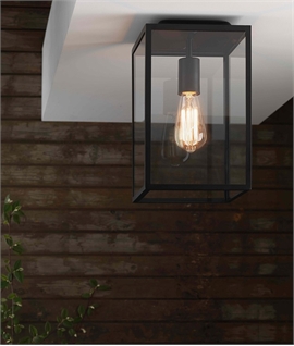 Framed Glass Porch Lantern - Ideal for Low Ceilings 