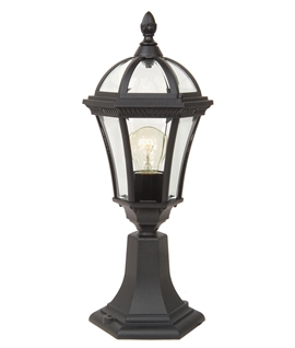 Traditional Black Aluminium Pedestal Lantern