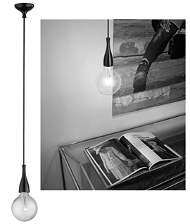 Minimal Bare Bulb Pendant and Lamp - Minimal SP1 Black Pendant Light with Bulb
