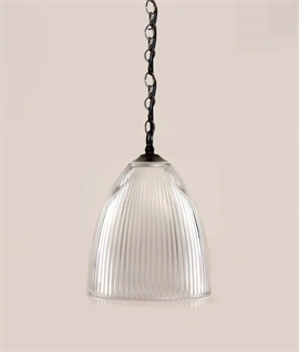 Prismatic 20cm Clear Glass Pendant on 150cm Suspension