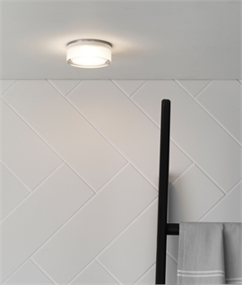 Hockey Puck Style LED Downlight - diffused Light for bathrooms