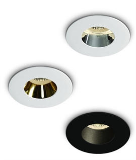 Recessed Mains GU10 Spot Light - Deep lamp position for reduced glare, in 3 finishes